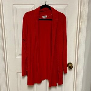 Avenue Bold Red Open Cardigan